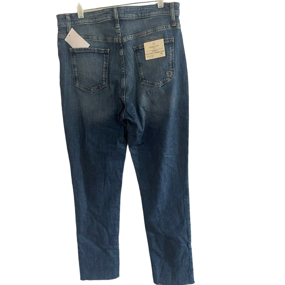Fidelity Women's Twiggy Ultra High Tapered Leg Crop Blue Jean, Sz. 29, B97, $68